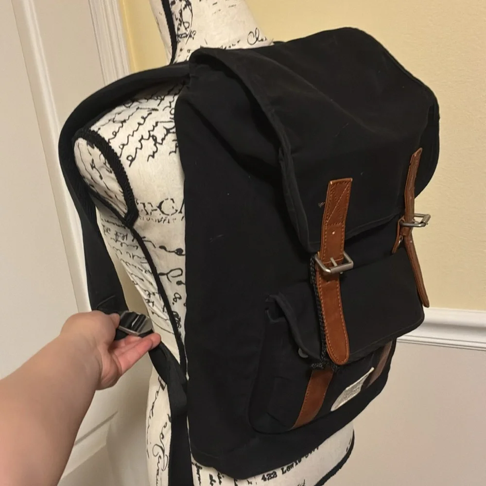 Old navy Stylish Black laptop  Backpack with Brown Accents unisex